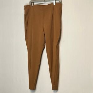 Time and Tru Brown Pull-On Side zipper Pants XXL 20 Stretch Cropped.